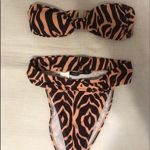 nastygal high waisted zebra bikini